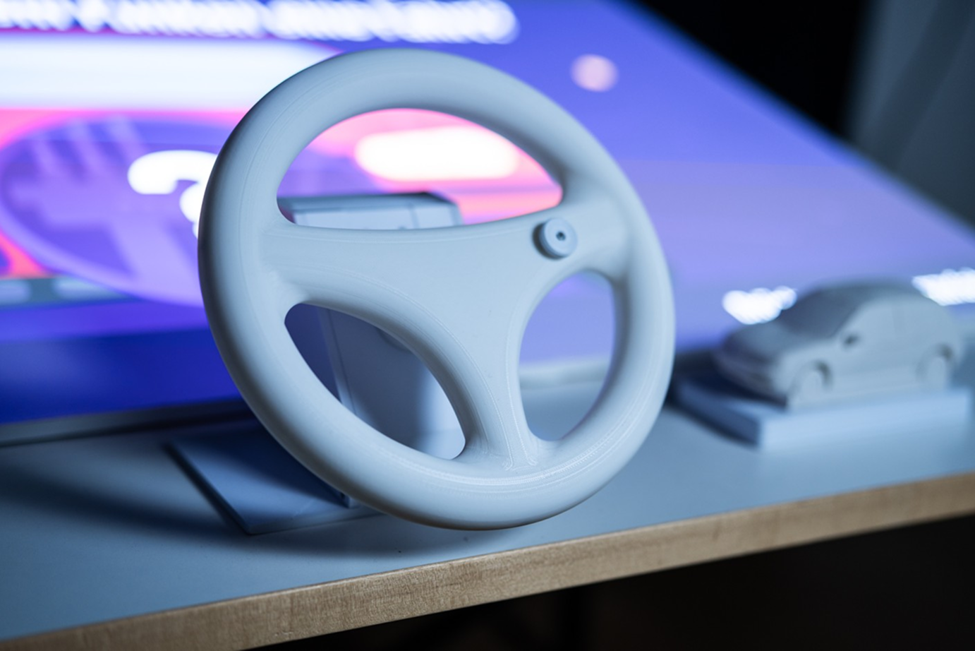 3D-gedrucktes Lenkrad als interaktives Steuerelement