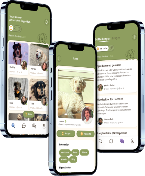 Screens der Hundelieb App